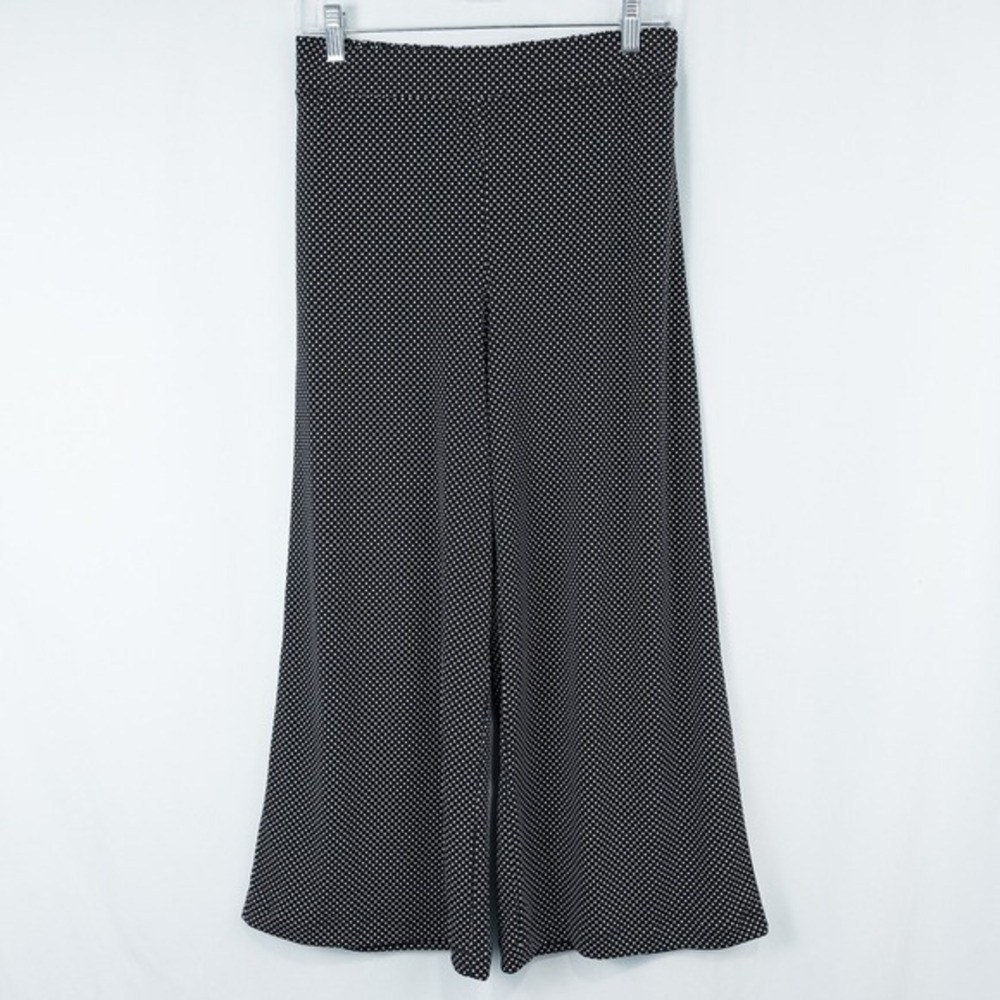 Adrianna Papell Polka Dot Wide Leg Pull On Crop Pant Womens Small Office‎ Chic